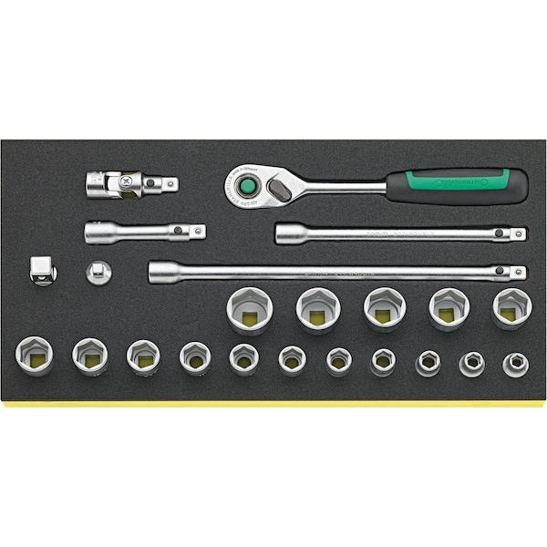 Tool set No.TCS 3/8 ZOLL 456/16/7 QR 1/3-tray23-pcs.